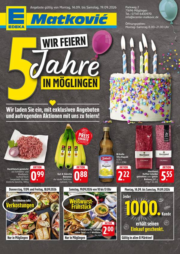 Öffnet das Angebotsheft als PDF Quelle: Edeka Matkovic Quelle: E center Matkovic